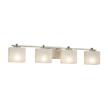 Fusion 4 Light 36" Wide Bathroom Vanity Light with Rectangle Weave Shades from the Era Series