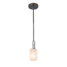 Era Single Light 4" Wide Mini Pendant with Frosted Crackle Cylinder and Flat Rim Shade