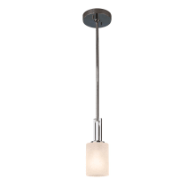 Era Single Light 4" Wide Integrated LED Mini Pendant with Frosted Crackle Cylinder and Flat Rim Shade