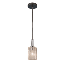 Era Single Light 4" Wide Mini Pendant with Seeded Square and Flat Rim Shade