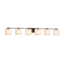 Fusion 6 Light 57" Wide Bathroom Vanity Light with Oval Opal Shades from the Era Series