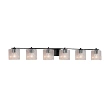 Fusion 6 Light 57" Wide Bathroom Vanity Light with Oval Seeded Shades from the Era Series