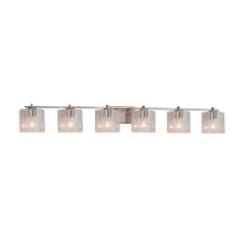 Fusion 6 Light 57" Wide Bathroom Vanity Light with Oval Seeded Shades from the Era Series