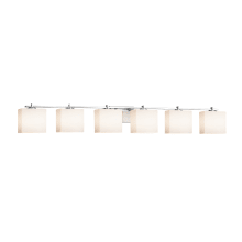 Fusion 6 Light 56" Wide Bathroom Vanity Light with Rectangle Opal Shades from the Era Series