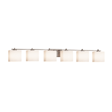 Fusion 6 Light 56" Wide Bathroom Vanity Light with Rectangle Opal Shades from the Era Series