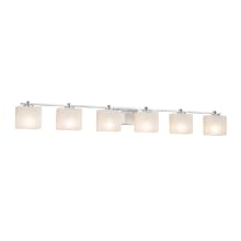Fusion 6 Light 54" Wide LED Bathroom Vanity Light with Rectangle Shades