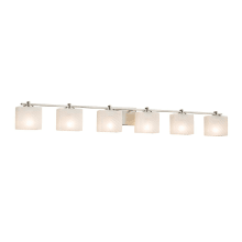 Fusion 6 Light 54" Wide Bathroom Vanity Light with Rectangle Shades