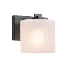 Fusion 7" Tall LED Bathroom Sconce with Oval Frosted Crackle Shade from the Era Series