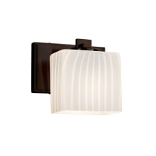 Fusion 6" Tall LED Bathroom Sconce with Rectangle Ribbon Shade from the Era Series