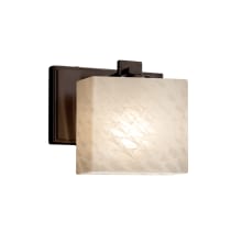 Fusion 6" Tall LED Bathroom Sconce with Rectangle Weave Shade from the Era Series