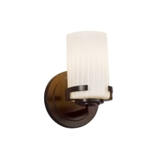 Fusion Single Light 5" Wide Bathroom Sconce with Ribbon Artisan Glass Shade