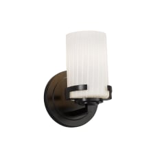 Fusion Single Light 5" Wide Bathroom Sconce with Ribbon Artisan Glass Shade