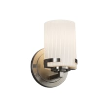 Fusion Single Light 5" Wide Integrated 3000K LED Bathroom Sconce with Ribbon Artisan Glass Shade