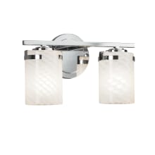 Fusion Single Light 13-3/4" Wide Integrated 3000K LED Bathroom Vanity Light with Woven Artisan Glass Shade