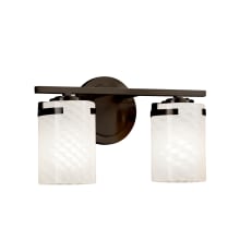 Fusion 2 Light 13-3/4" Wide Bathroom Vanity Light with Woven Artisan Glass Shade