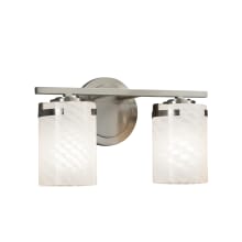 Fusion 2 Light 13-3/4" Wide Bathroom Vanity Light with Woven Artisan Glass Shade
