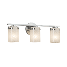 Fusion 3 Light 22-3/4" Wide Bathroom Vanity Light with Woven Artisan Glass Shade