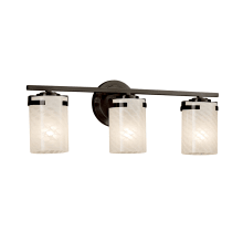 Fusion 3 Light 22-3/4" Wide Bathroom Vanity Light with Woven Artisan Glass Shade