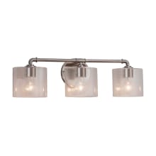 Bronx 3 Light 26-1/4" Wide Integrated LED Vanity Light with Seeded Oval Shades