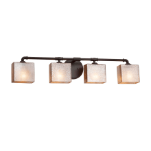 Bronx 4 Light 35" Wide Vanity Light with Rectangular Mercury Glass Shades