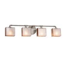 Bronx 4 Light 35" Wide Vanity Light with Rectangular Mercury Glass Shades