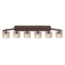 Fusion 6 Light 56" Wide Bathroom Vanity Light with Oval Seeded Glass Shades