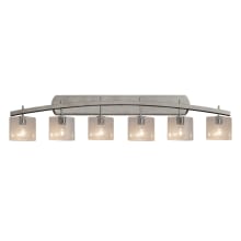 Fusion 6 Light 56" Wide Bathroom Vanity Light with Oval Seeded Glass Shades