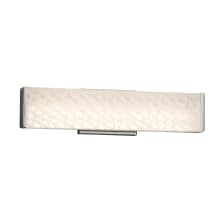 Fusion Single Light 18-1/2" Wide Integrated 3000K LED Bath Bar with Woven Artisan Glass Shade - ADA Compliant