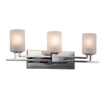 Aero 3 Light 26" Wide Integrated LED Vanity Light with Cylindrical Frosted Crackle Glass Shades