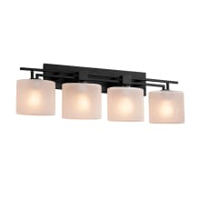 Aero 4 Light 36" Wide Vanity Light with Frosted Crackle Oval Shades