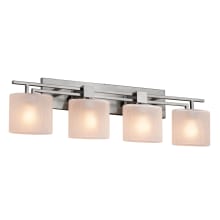 Aero 4 Light 36" Wide Integrated LED Vanity Light with Frosted Crackle Oval Shades