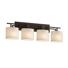 Fusion 36" Aero 4 Light Bathroom Vanity Light with Oval Opal Glass Shades