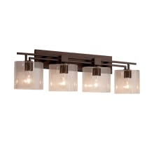 Fusion 4 Light 36" Wide Bathroom Vanity Light with Seeded Oval Shades