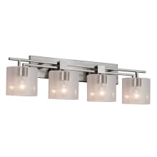 Fusion 4 Light 36" Wide Bathroom Vanity Light with Seeded Oval Shades