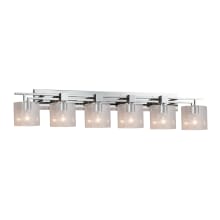 Fusion 6 Light 56" Wide Bathroom Vanity Light with Oval Seeded Glass Shades