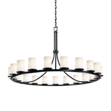Fusion 21 Light 60" Wide Pillar Candle Style Chandelier with Opal Glass Shades