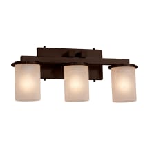 Dakota 3 Light 21" Wide Vanity Light with Cylindrical Frosted Crackle Glass Shades