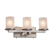 Dakota 3 Light 21" Wide Integrated LED Vanity Light with Cylindrical Frosted Crackle Glass Shades