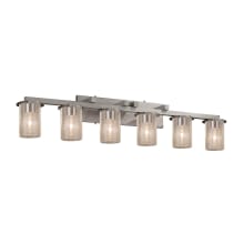 Fusion 6 Light 45" Wide LED Bathroom Vanity Light with Flat Rimmed Cylinder Shades