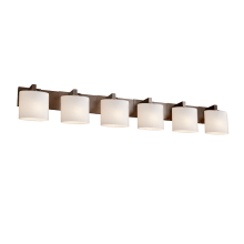 Fusion 56.5" Wide Modular 6 Light Oval Artisan Glass Shade Bathroom Vanity Light