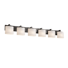 Fusion 56.5" Wide Modular 6 Light Oval Artisan Glass Shade Bathroom Vanity Light