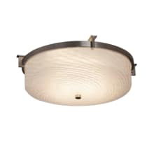 Era 16" Wide LED Flush Mount Bowl Ceiling Fixture with Woven Artisan Shade