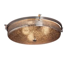 Era 3 Light 20-3/4" Wide Flush Mount Bowl Ceiling Fixture with Mercury Glass Artisan Shade