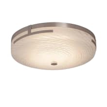 Atlas 16" Wide LED Flush Mount Bowl Ceiling Fixture with Woven Artisan Shade