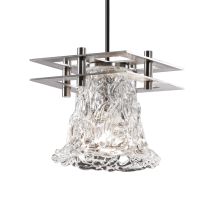 Veneto Luce 1 Light Mini Pendant with Black Cord for Hanging and Round Flared Shade