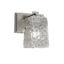 Veneto Luce 8" Tall LED Bathroom Sconce with Clear Textured Rippled Rim Square Shade from the Era Series