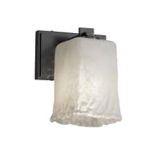 Veneto Luce 8" Tall Bathroom Sconce with Whitewash Rippled Rim Square Shade from the Era Series