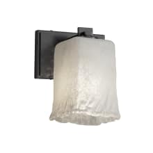 Veneto Luce 8" Tall LED Bathroom Sconce with Whitewash Rippled Rim Square Shade from the Era Series