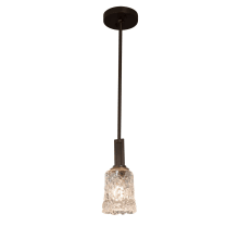 Era Single Light 4-1/2" Wide Integrated LED Mini Pendant with Rippled Venetian Glass Cylinder Shades