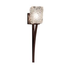 Veneto Luce 4.5" Sabre Single Light Bathroom Sconce with Clear Textured Shade